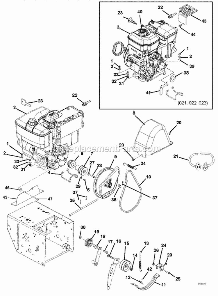 Electrical Diagram and Parts List for 926311 000101 Ariens Snow Blower