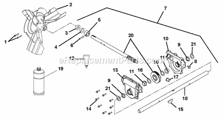Engine And Belt Drive Diagram and Parts List for 926302 002501 Ariens Snow Blower