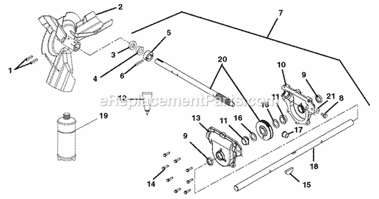 Engine And Belt Drive Diagram and Parts List for 926027 000101 Ariens Snow Blower