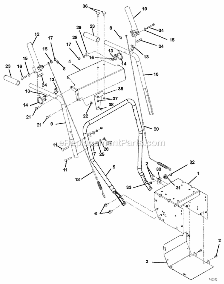 Gearcase And Impeller Diagram and Parts List for 939400 009785 Ariens Snow Blower