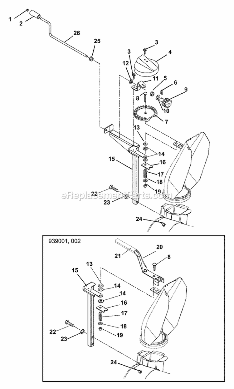 Decals - 520 Diagram and Parts List for 939001 000101 Ariens Snow Blower
