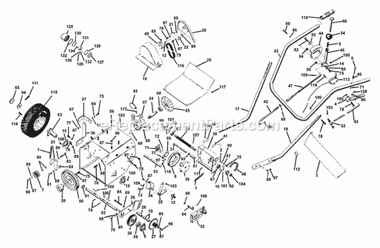 Tractor Parts For 6 Hp Tractors Diagram and Parts List for 10ML60 024001 Ariens Snow Blower