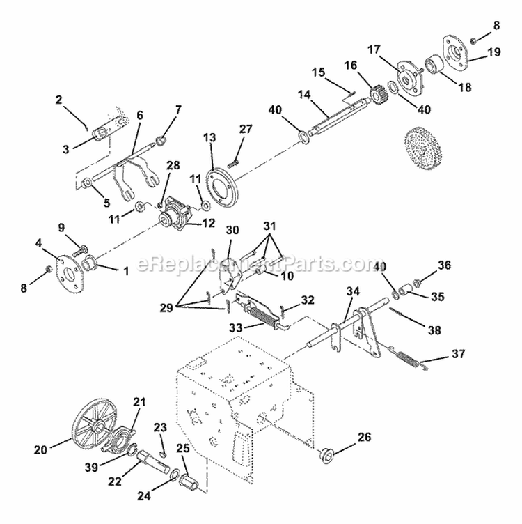 Engine And Belt Drive-524 / 724 Diagram and Parts List for 932504 001000 Ariens Snow Blower
