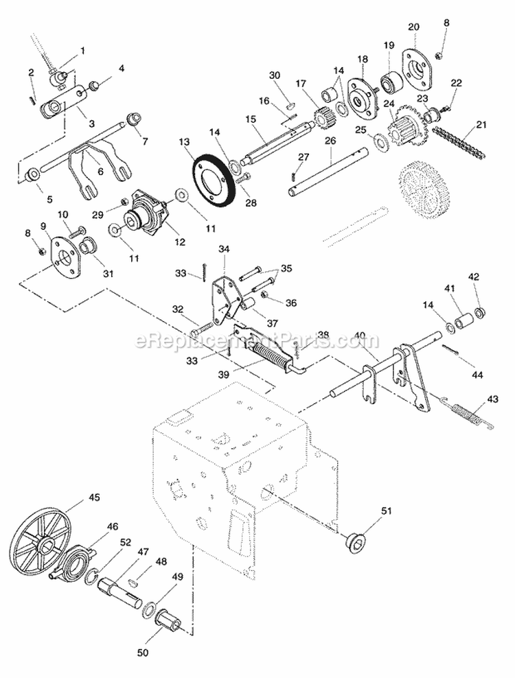 Friction Drive Diagram and Parts List for 932303 000180 Ariens Snow Blower