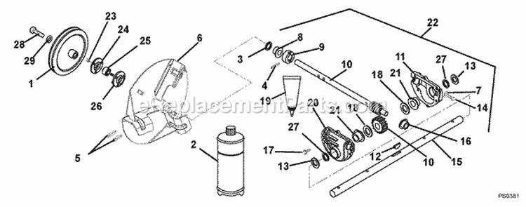 Friction Drive Diagram and Parts List for 932312 004001 Ariens Snow Blower