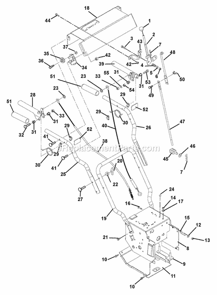 Gear Case And Impeller Diagram and Parts List for 932312 004001 Ariens Snow Blower