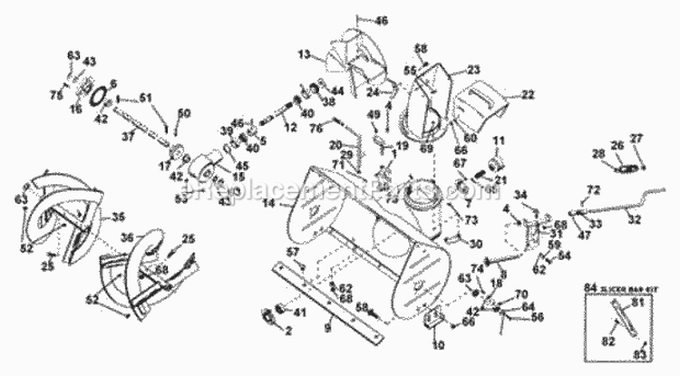Sno-Thro Diagram and Parts List for 10M7D 000101 Ariens Snow Blower