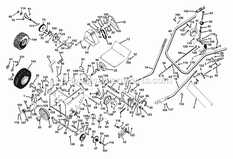 Tractor Parts Diagram and Parts List for 10M5 006801 Ariens Snow Blower