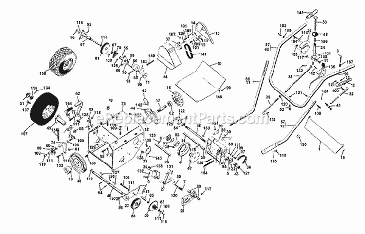 Tractor Parts Diagram and Parts List for 10969 000001 Ariens Snow Blower
