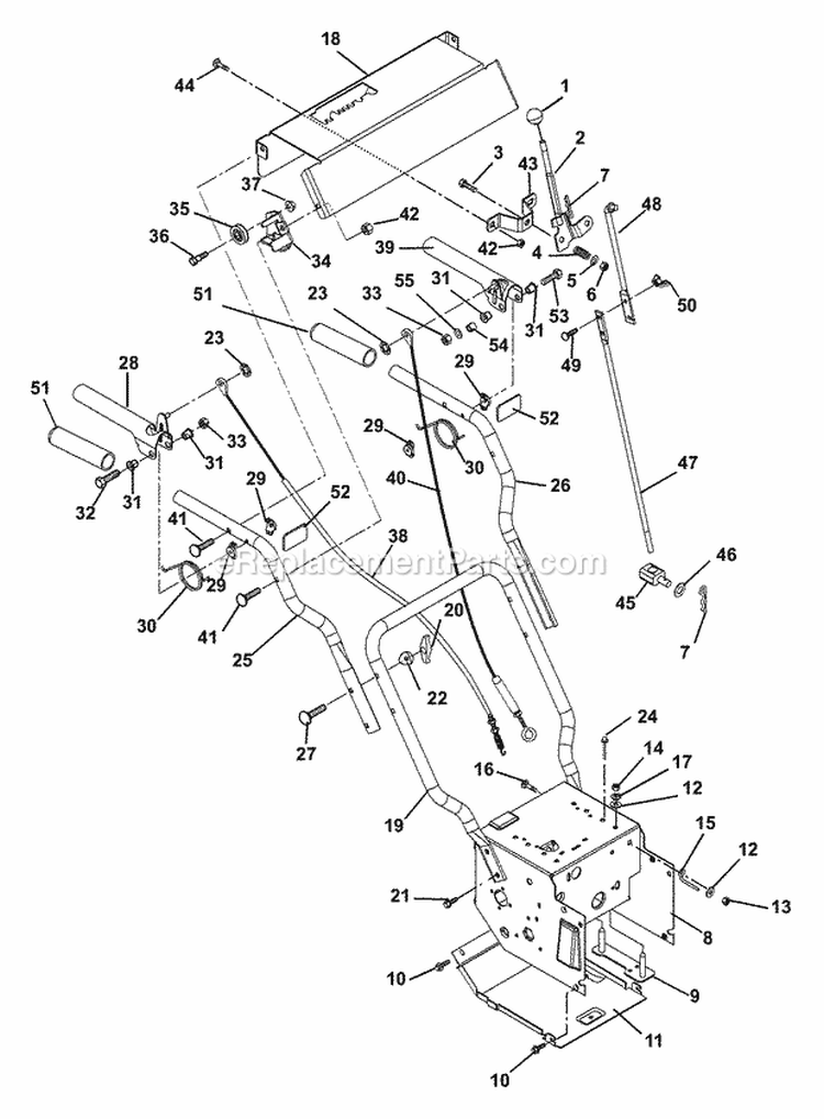 Gear Case And Impeller Diagram and Parts List for 932311 000101 Ariens Snow Blower