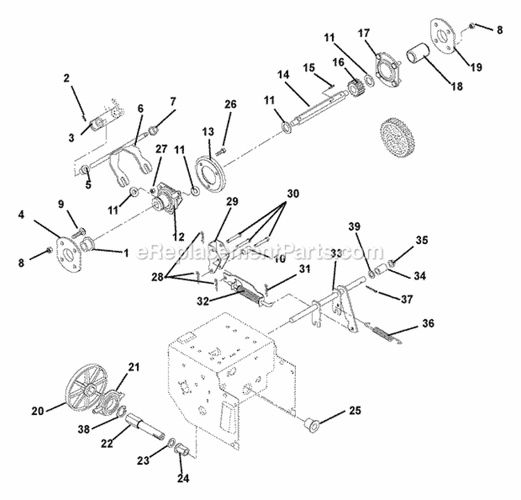 Friction Drive Diagram and Parts List for 932041 000101 Ariens Snow Blower