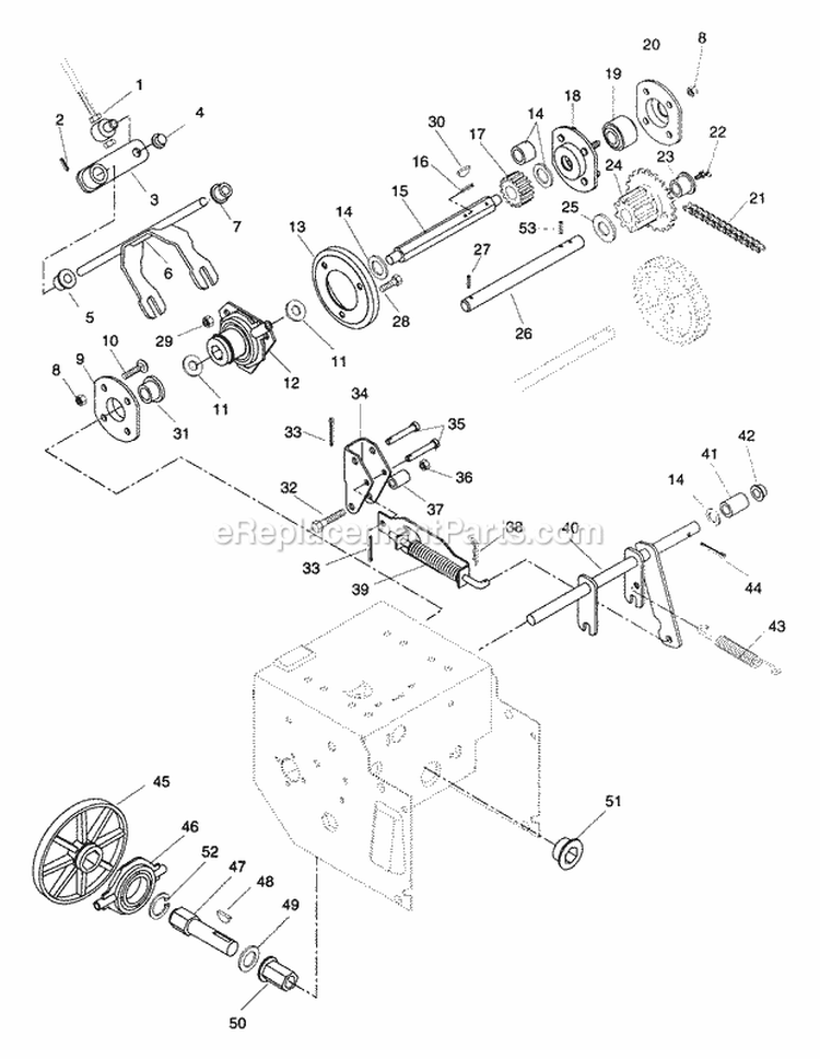 Page D Diagram and Parts List for 932032 000101 Ariens Snow Blower