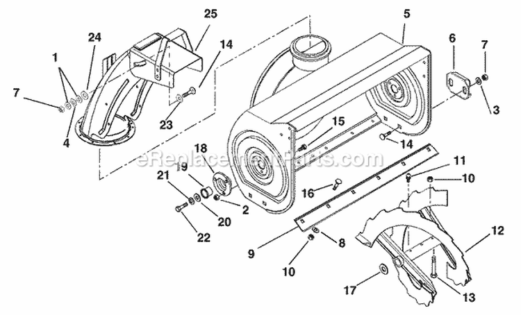 Auger And Chute Diagram and Parts List for 932101 000101 Ariens Snow Blower