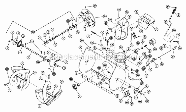 Sno-Thro Parts Diagram and Parts List for 910018 002001 Ariens Snow Blower
