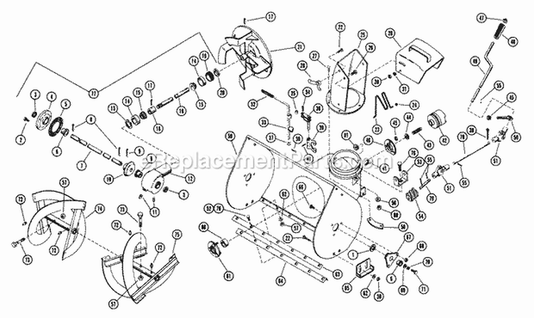 Sno-Thro Parts Diagram and Parts List for 910955 009300 Ariens Snow Blower