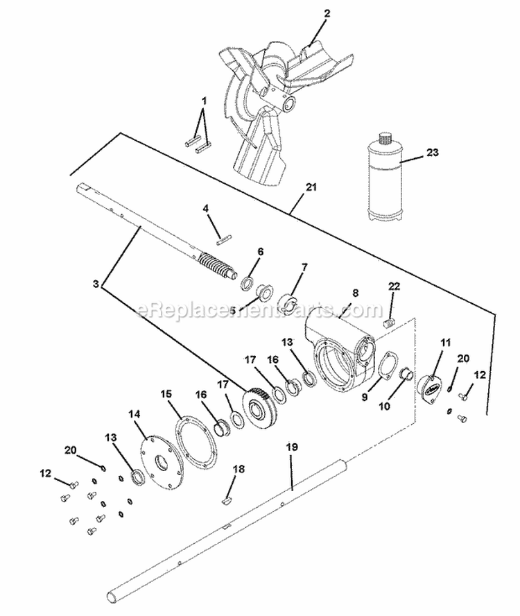 Engine And Belt Drive Diagram and Parts List for 926022 000101 Ariens Snow Blower