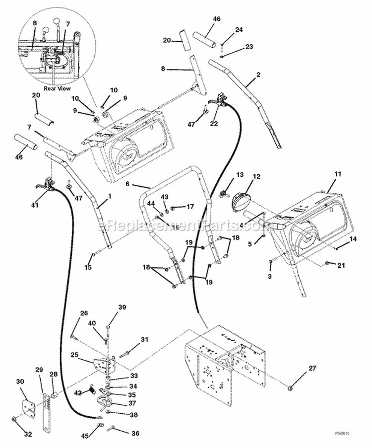 Gear Case Cast Iron Diagram and Parts List for 926314 000501 Ariens Snow Blower