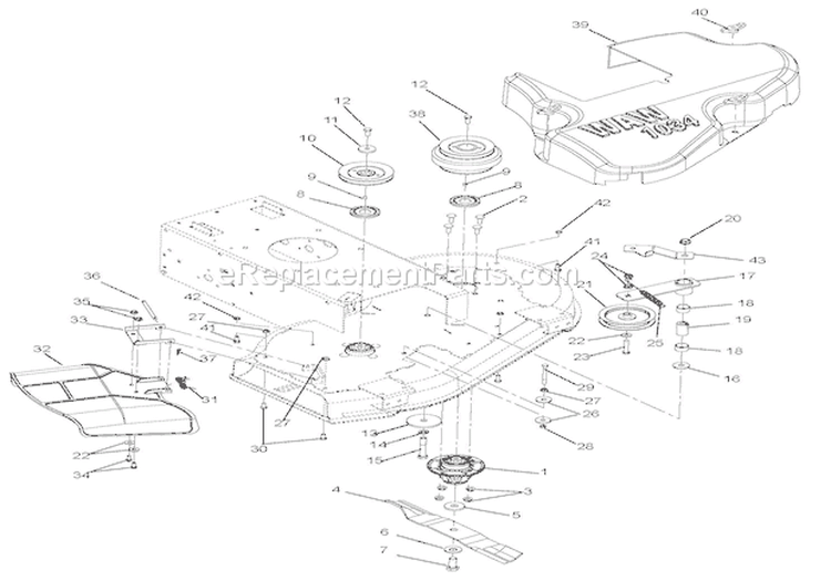 Deck Diagram and Parts List for 911403 000101 Ariens Lawn Mower
