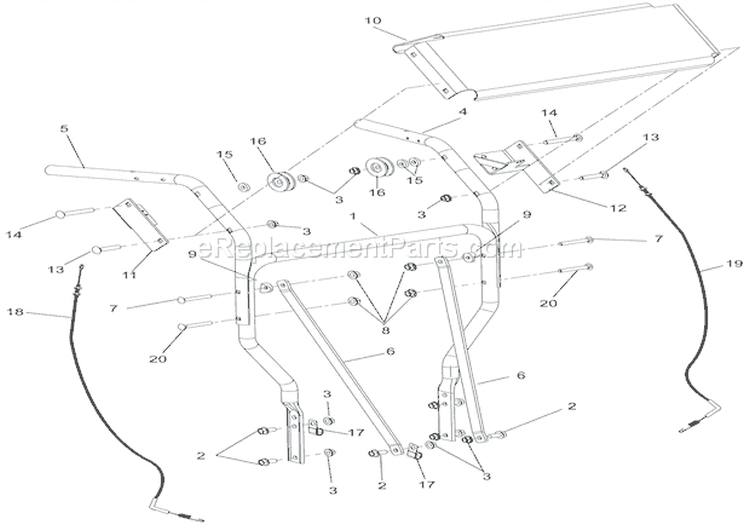 Handlebars Diagram and Parts List for 911403 000101 Ariens Lawn Mower