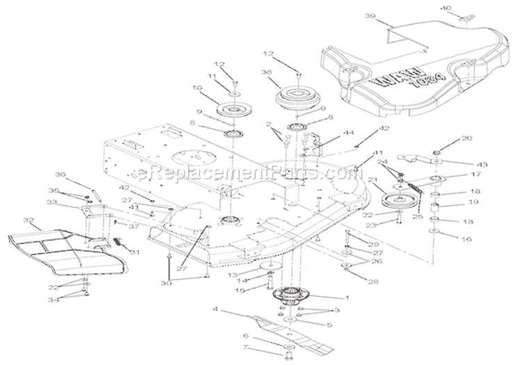 Deck Diagram and Parts List for 911407 000101 Ariens Lawn Mower