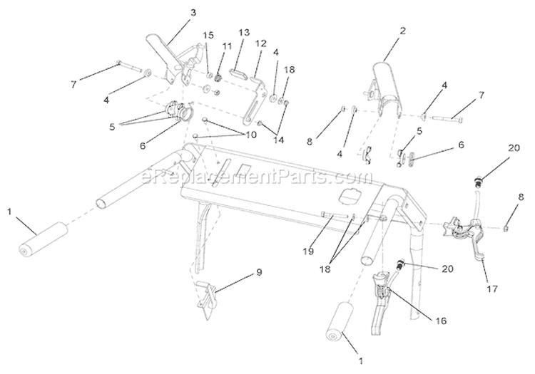 Controls Diagram and Parts List for 911410 000101 Ariens Lawn Mower