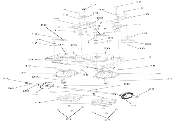 Transmission Diagram and Parts List for 911410 000101 Ariens Lawn Mower