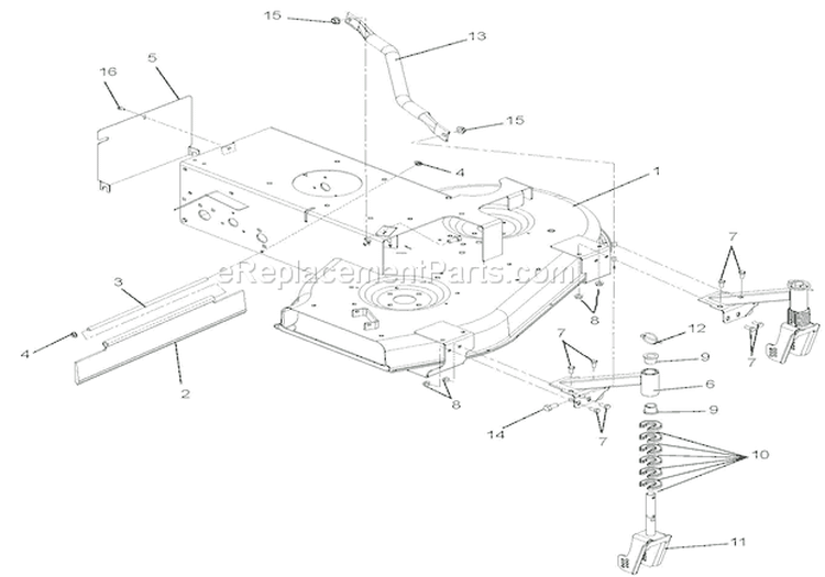 Frame & Front Casters Diagram and Parts List for 911413 000101 Ariens Lawn Mower