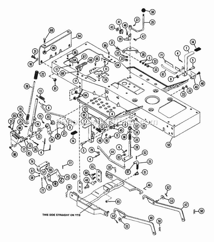Lift Lever Diagram and Parts List for 935005 000101 Ariens Lawn Tractor