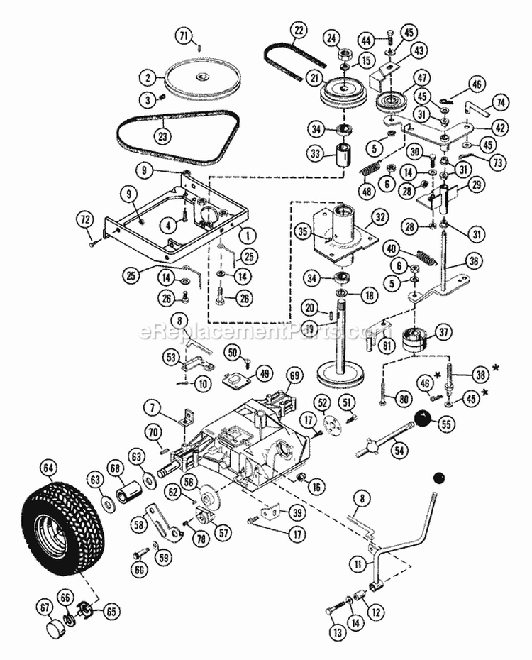 Transaxle/Drive Assembly Diagram and Parts List for 935009 000101 Ariens Lawn Tractor