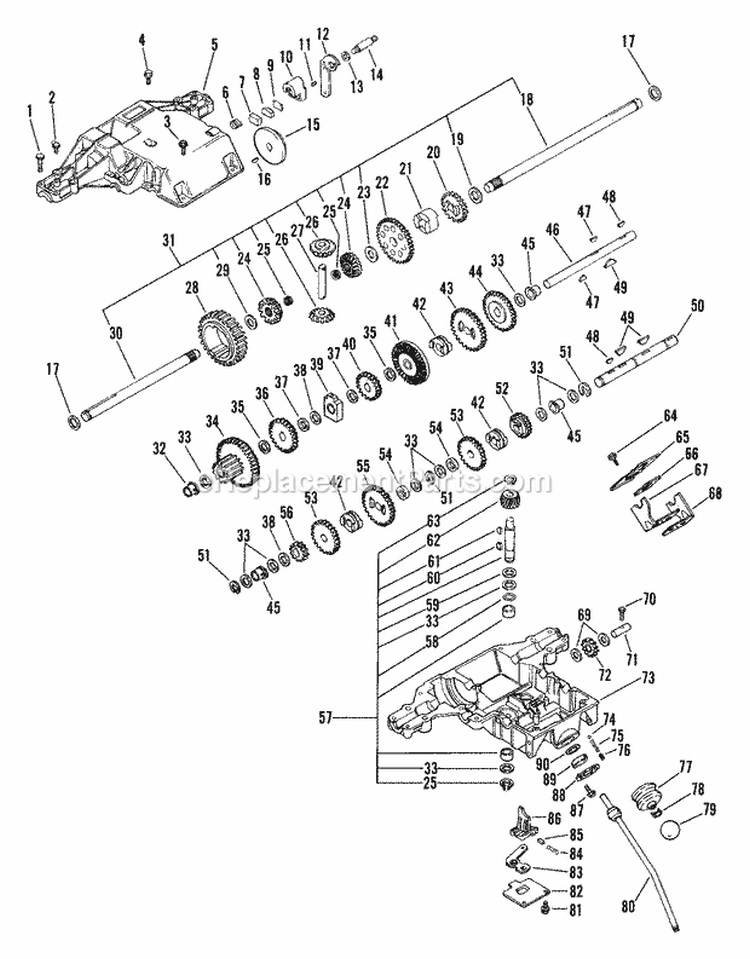 Gear Transaxle Diagram and Parts List for 935005 004500 Ariens Lawn Tractor