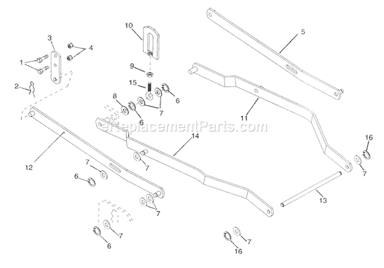 Hanger Arm Diagram and Parts List for 936008 000101 Ariens Lawn Tractor