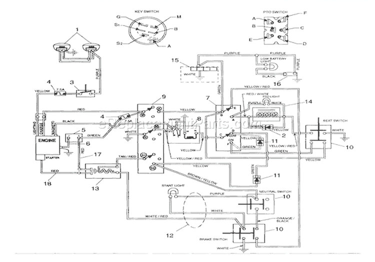 Electrical Yt130H Diagram and Parts List for 936010 001400 Ariens Lawn Tractor