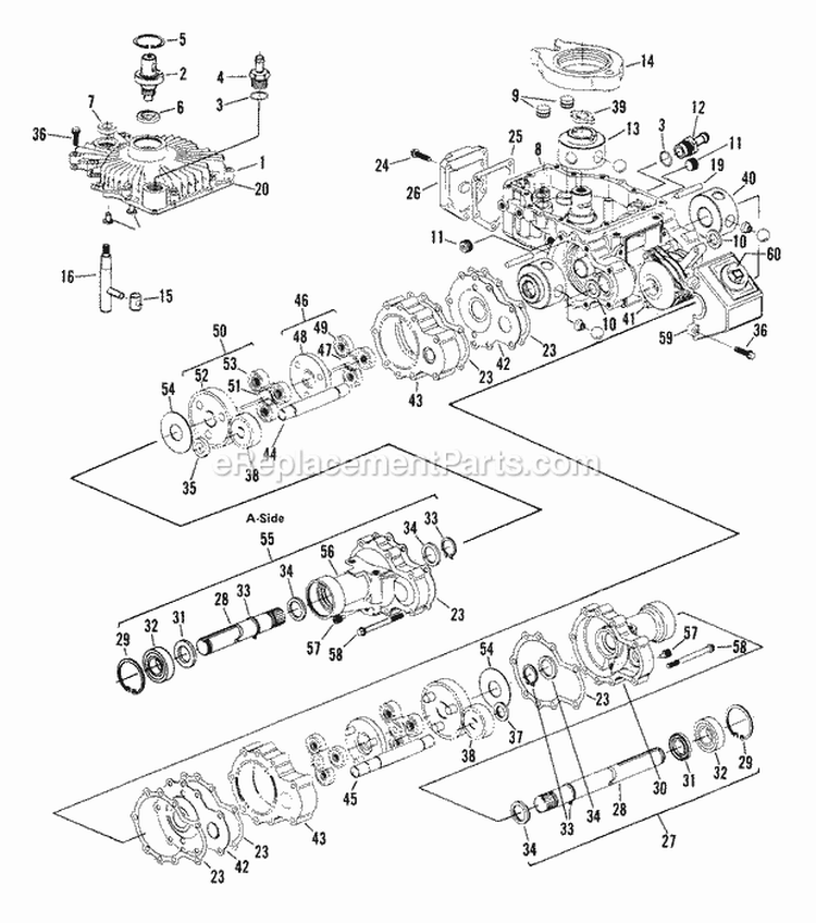 Hydro Transaxle Diagram and Parts List for 935029 000101 Ariens Lawn Tractor