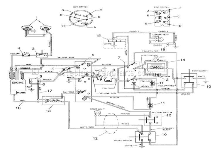 Electrical Yt140H Diagram and Parts List for 936303 000101 Ariens Lawn Tractor