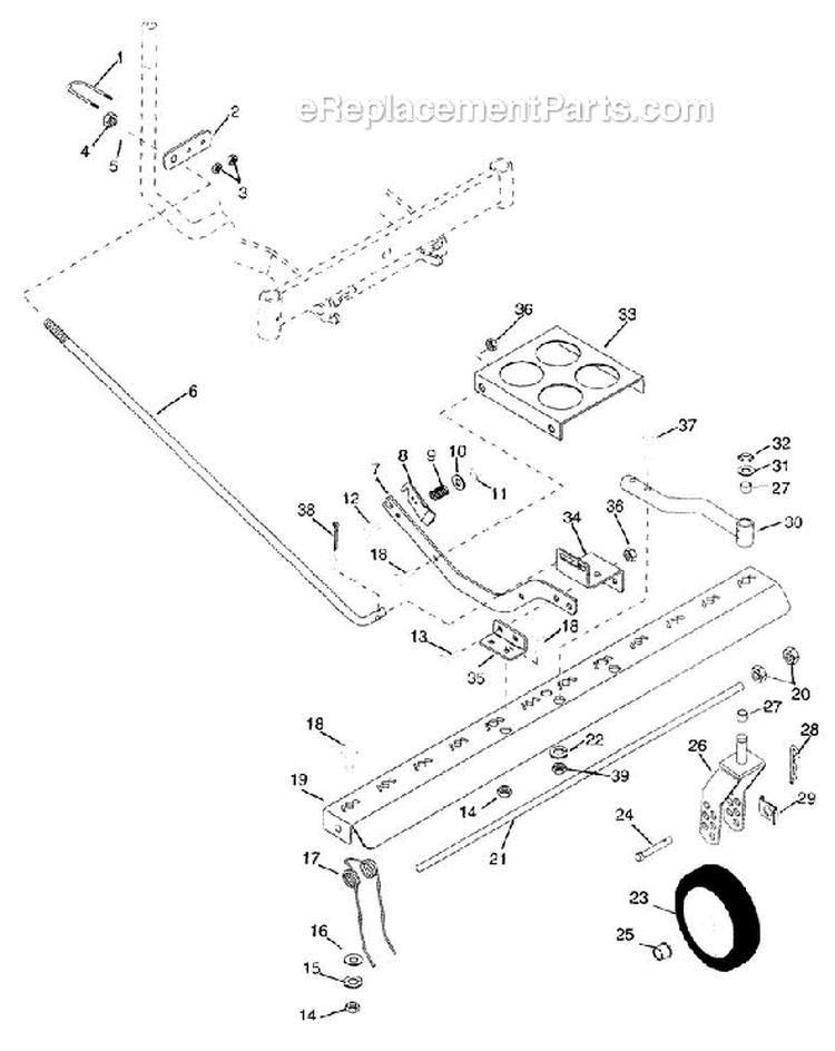 Hanger Arm Diagram and Parts List for 936005 000101 Ariens Lawn Tractor