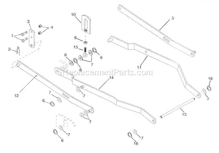 Hanger Arm Diagram and Parts List for 936011 000101 Ariens Lawn Tractor
