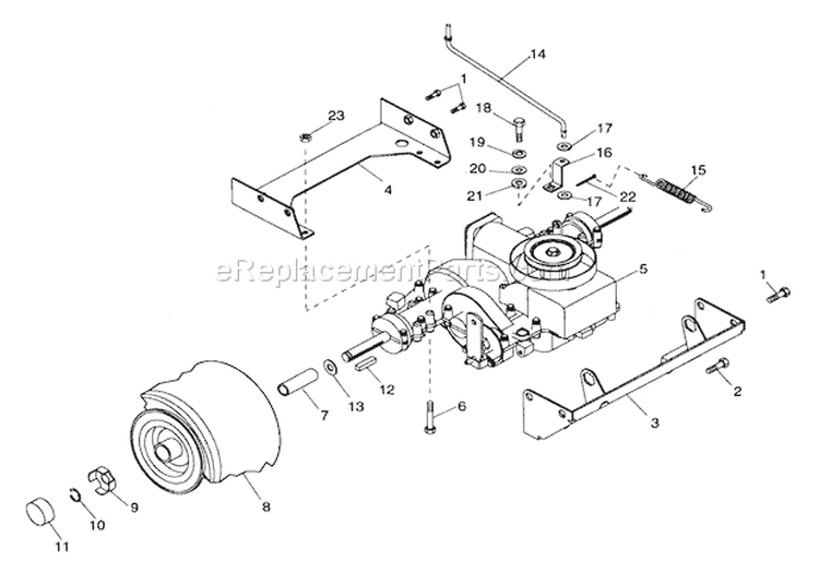 Hydro Rear Drive Diagram and Parts List for 936003 000101 Ariens Lawn Tractor