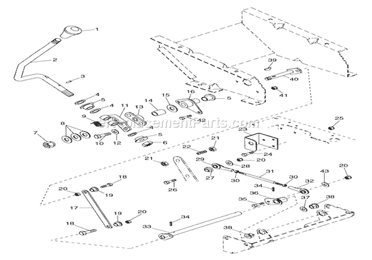 Hydro Speed Selector Diagram and Parts List for 936003 000101 Ariens Lawn Tractor