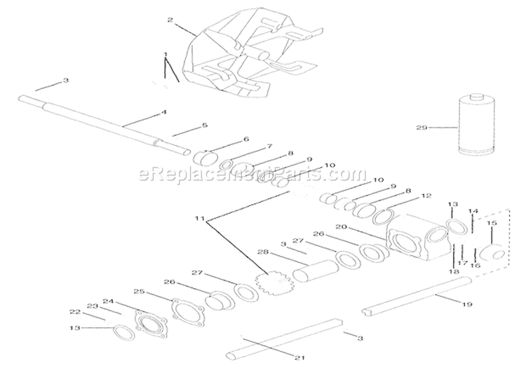 Gear Case (Model 836004) Diagram and Parts List for 936008 000101 Ariens Lawn Tractor