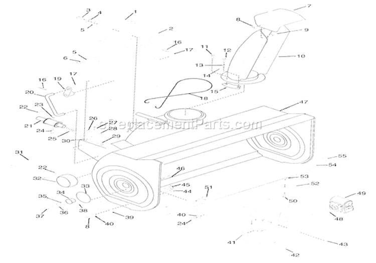 Housing & Auger (Model 836004) Diagram and Parts List for 936011 000101 Ariens Lawn Tractor