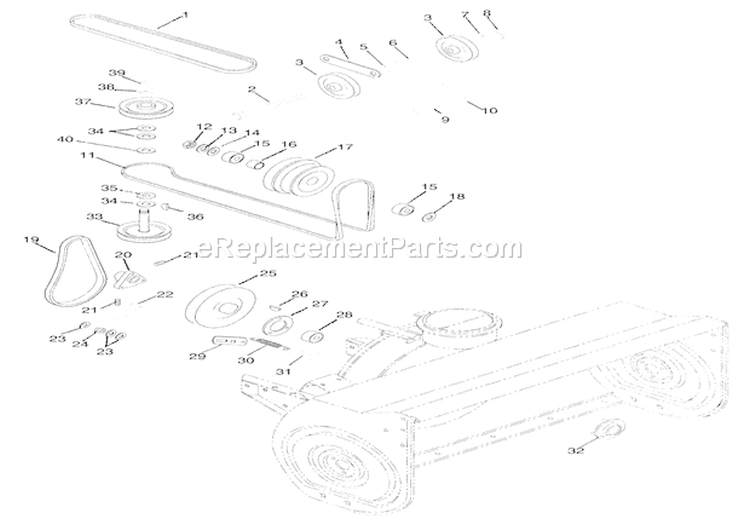 Sno-Thro Belt Drive (Model 836004) Diagram and Parts List for 936011 000101 Ariens Lawn Tractor