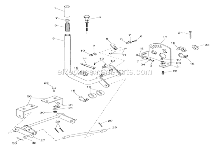 Attachment Lift Diagram and Parts List for 936013 000101 Ariens Lawn Tractor
