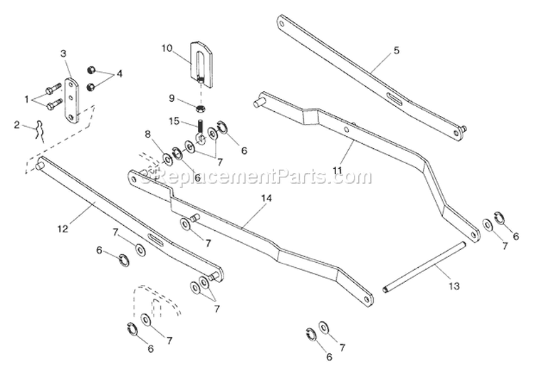 Hanger Arm Diagram and Parts List for 936013 000101 Ariens Lawn Tractor