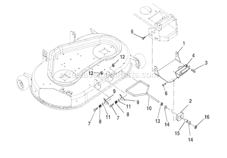 42" Deck Front Mount Diagram and Parts List for 936330 000101 Ariens Lawn Tractor