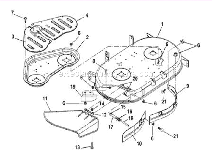 42" Mower Deck Diagram and Parts List for 936320 000101 Ariens Lawn Tractor