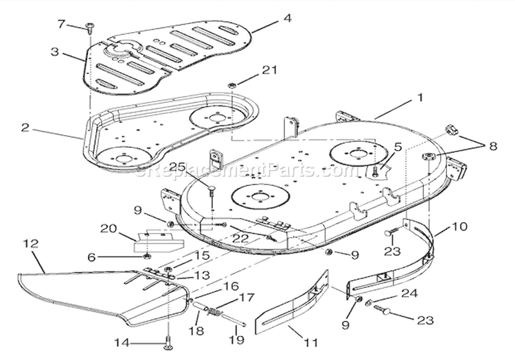 42" Mower Deck (Part 1) Diagram and Parts List for 936319 000101 Ariens Lawn Tractor