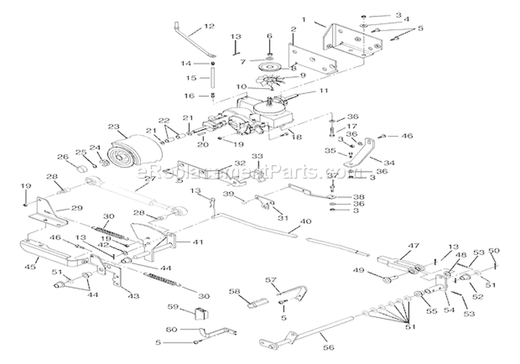 Rear Wheel & Hydro Drive Diagram and Parts List for 936319 000101 Ariens Lawn Tractor