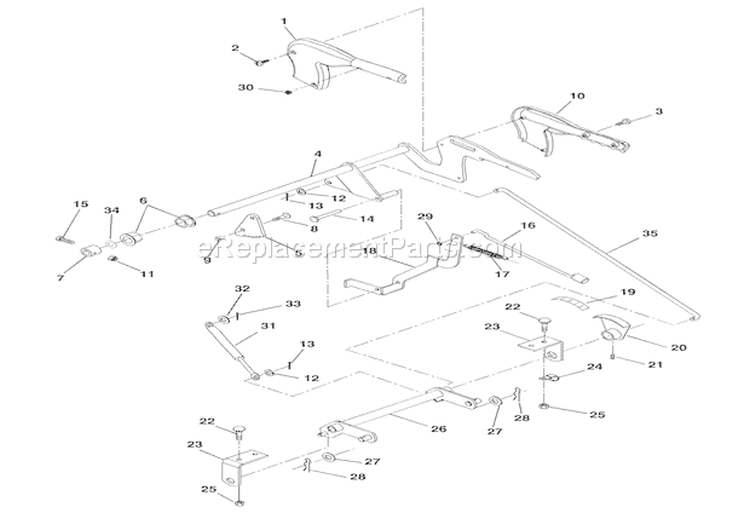 Attachment Lift Diagram and Parts List for 936330 000101 Ariens Lawn Tractor