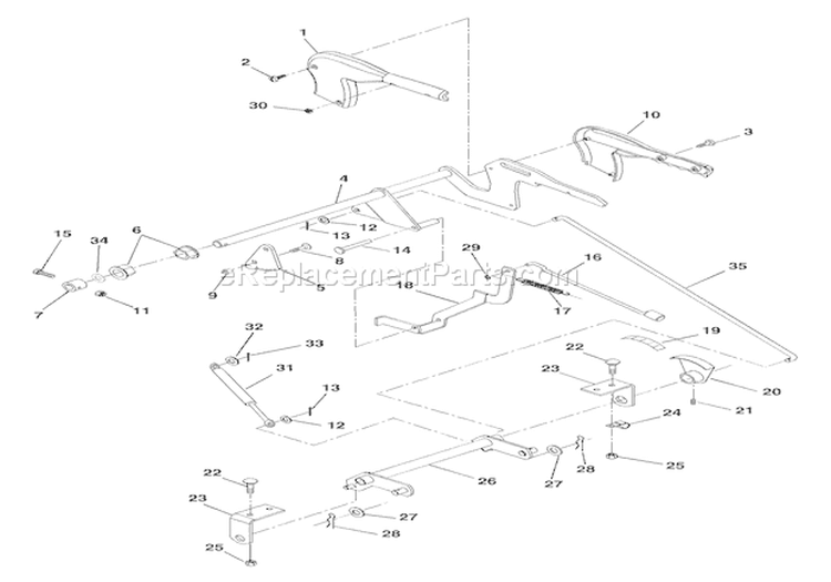 Attachment Lift Diagram and Parts List for 936034 000101 Ariens Lawn Tractor