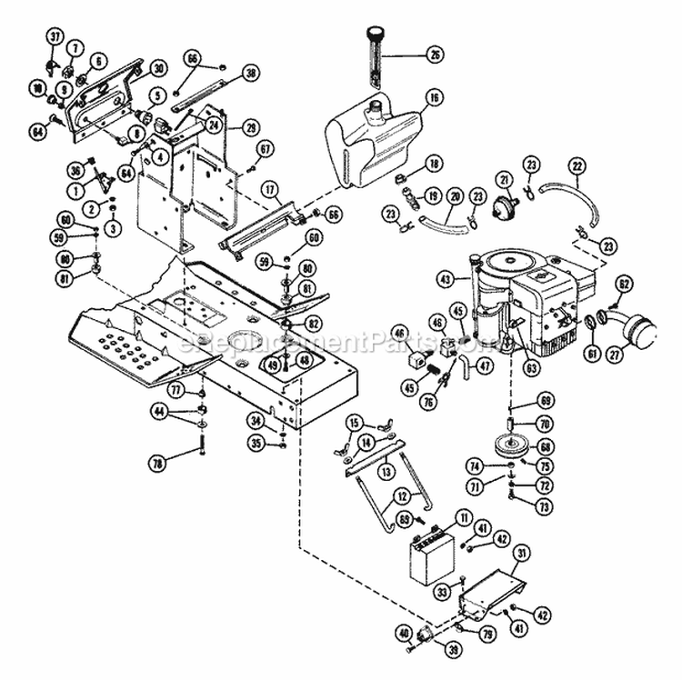 Fuel Lines Diagram and Parts List for 935005 000101 Ariens Lawn Tractor